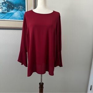 Michael Kors women’s flare sleeve top size XL wine color